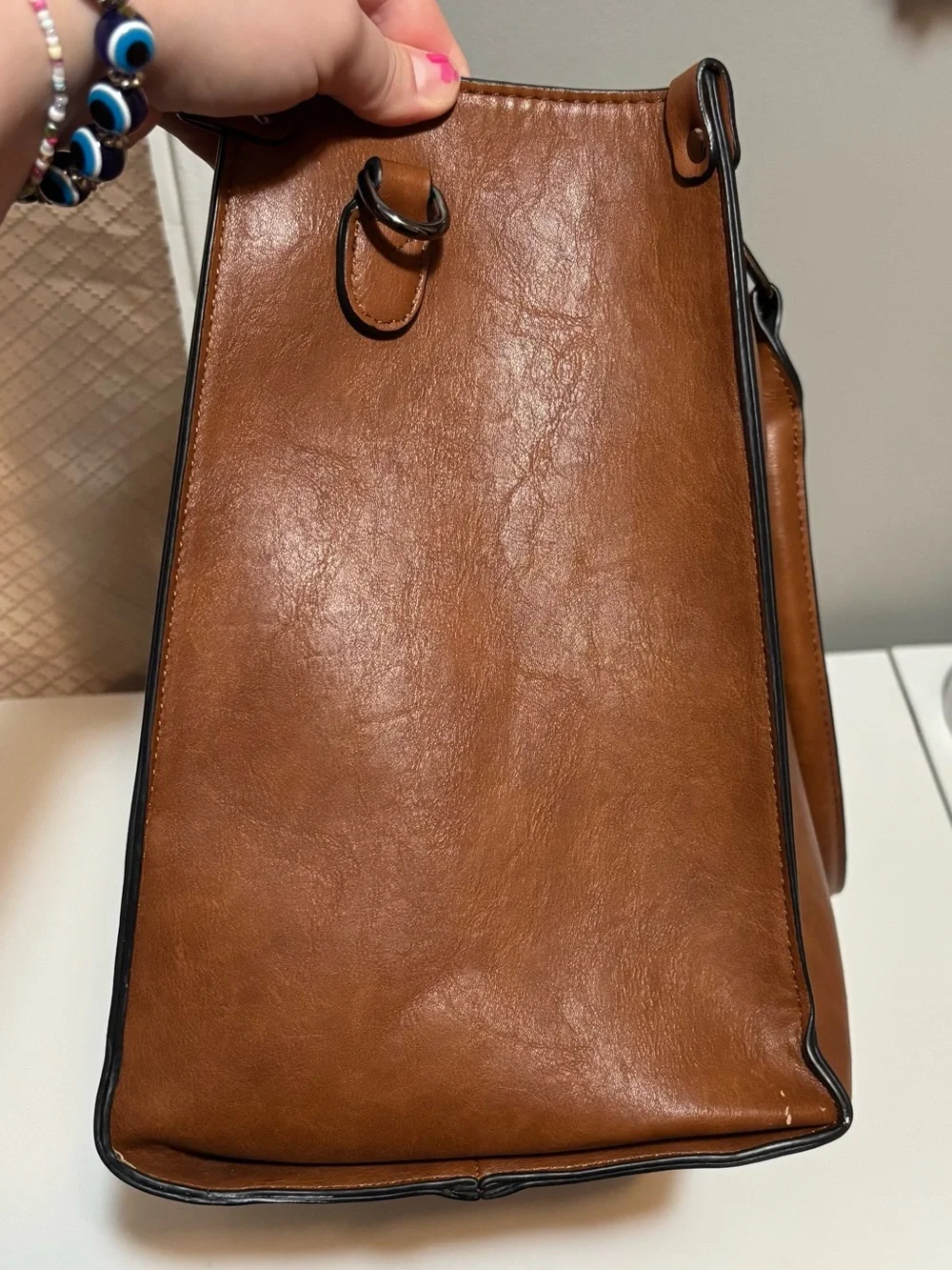Saddle Brown Laptop Purse w/ Optional Crossbody Strap